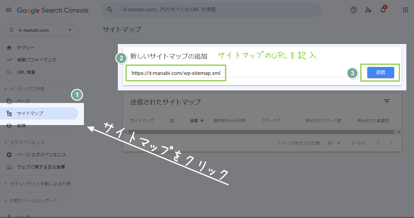 サイトマップの登録画面